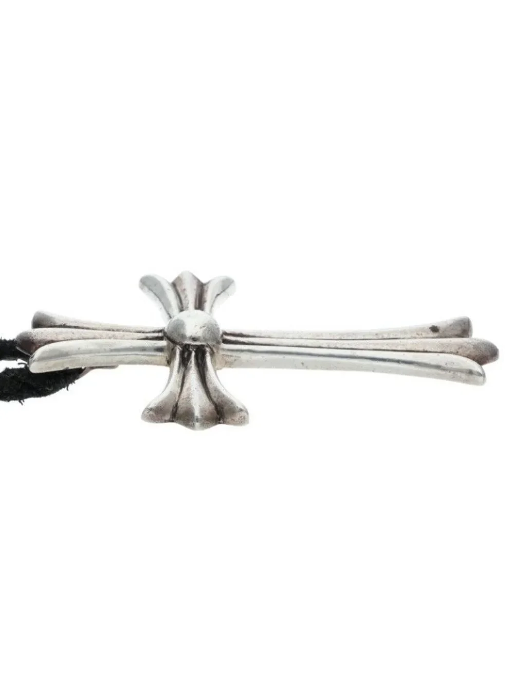 Chrome Hearts CH LG BC Large CH Cross Boro Chip Silver Necklace